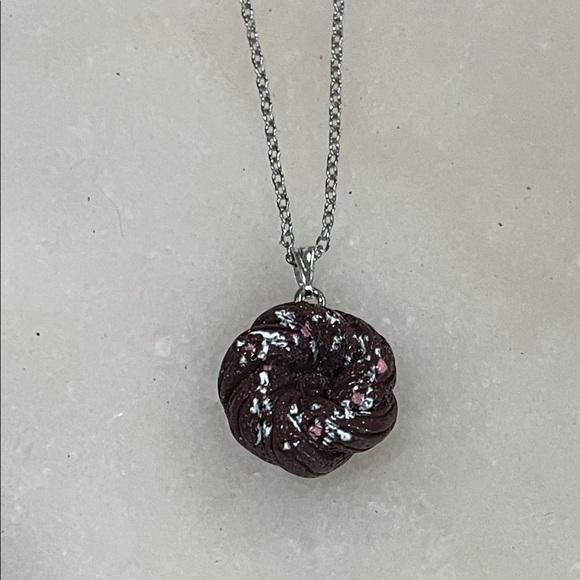 Handmade Jewelry - Mini Chocolate Bundt Cake Pendant Necklace